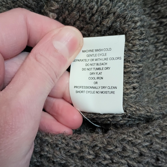 Daniele Blasi Mens Chunky Knit Cardigan XL Gray Sherpa Collar Wool Blend Grandpa - Picture 11 of 13